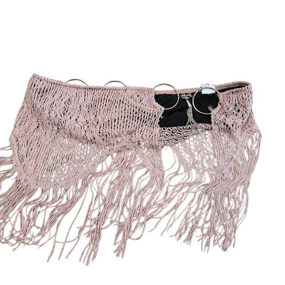 Boho Fringed bikini bottom With Statement Rings & Tassels By bella bum L - Picture 3 of 11